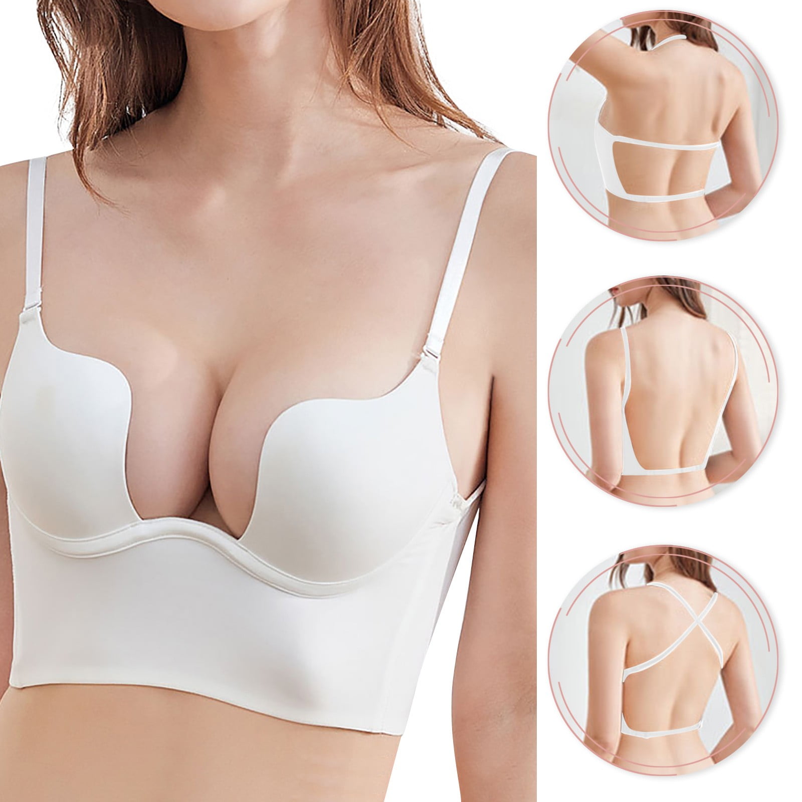 eczipvz Plus Size Lingerie Low Cut Bra Women Underwear Bralette Crop Top  Female Bra Push Up Brassiere Bra ,36D