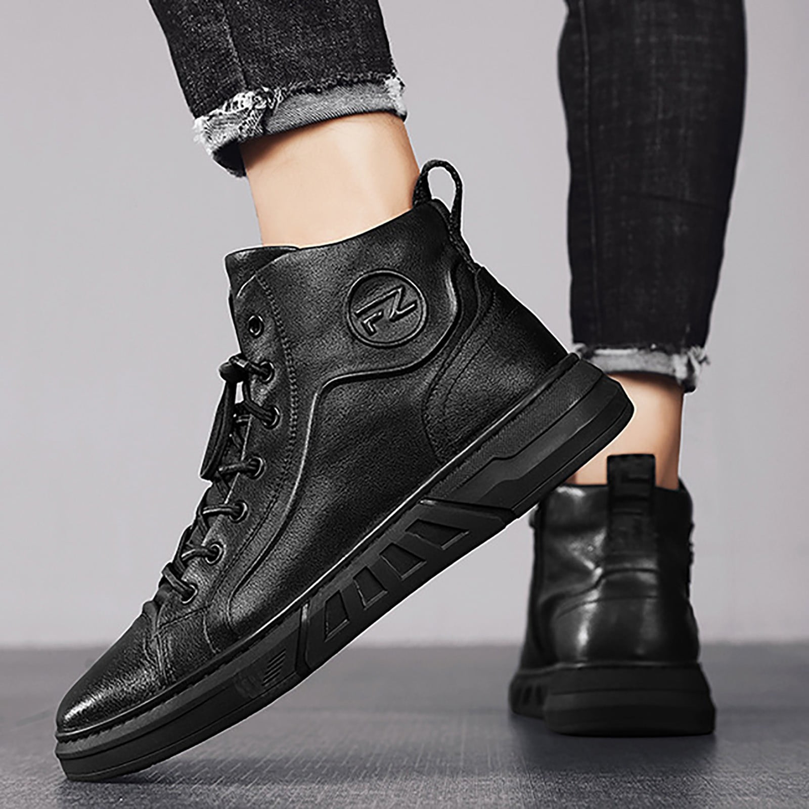eczipvz Men Shoes Custom All Black Hight Top Synthetic PU eczipvz Men Shoes Custom All Black Hight Top Synthetic PU