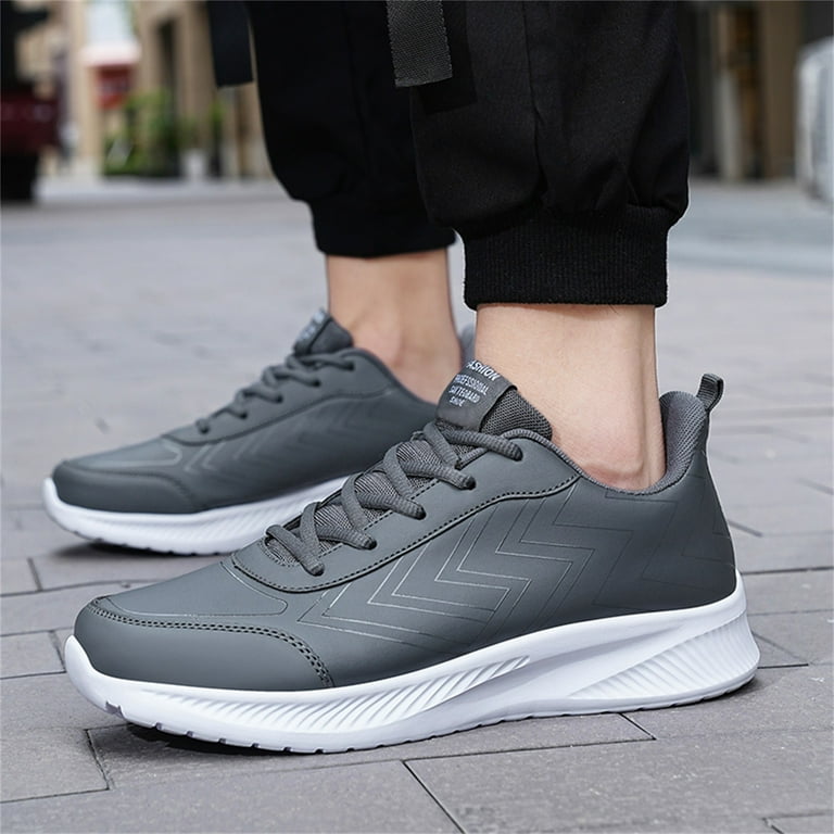 eczipvz Men Shoes Mens Shoes Large Size Casual Leather Print Laace UpCasual Fashion Simple Shoes Running Sneaker Slippers for Men Size 14 Dark Gray 12.5 Walmart