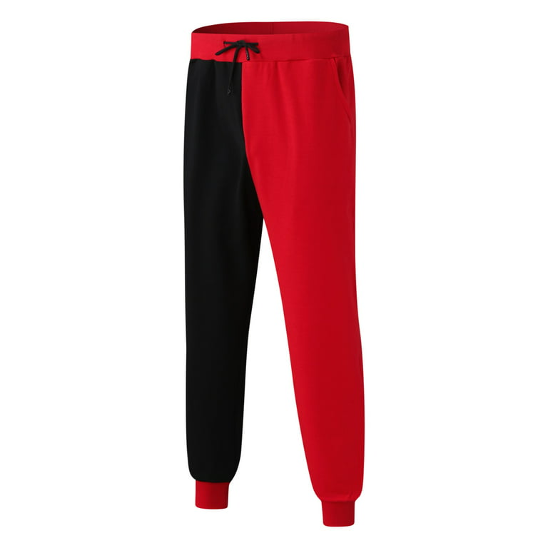 eczipvz Mens Joggers Fashion Men's Casual Solid Loose Patchwork Color  Sweatpant Trousers Jogger pant Red,L - Walmart.com