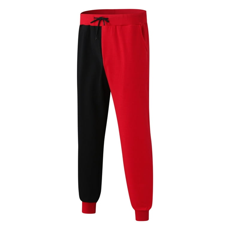 Red and black joggers mens sale