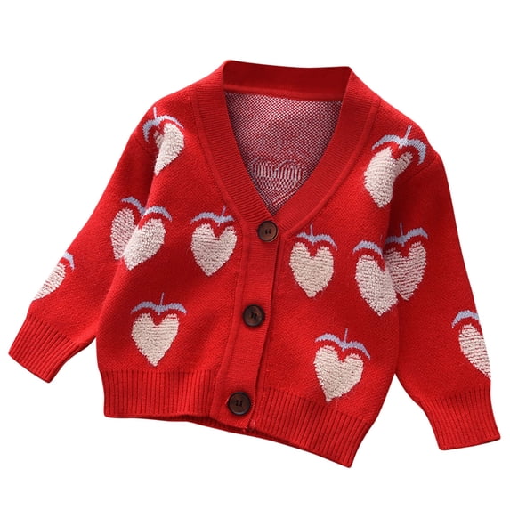 eczipvz Newborn Cardigan Toddler Baby Girl Sweater Cardigan Sweater Coat Infant Girl Knit Sweater Red,5-6 Years