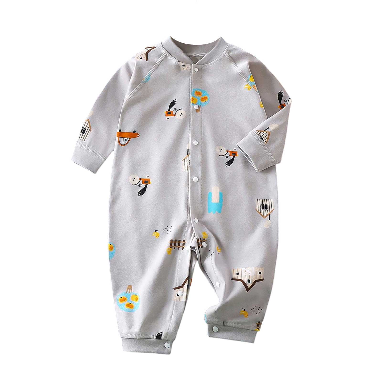 eczipvz Organic Cotton Soft Unisex Footless Newborn Baby Sleepers Pajamas Romper Boys Girls Long Sleeve 12-18 Months