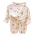 thumbnail image 1 of eczipvz Pajama Set Girls Pajamas Set Long Sleeve Top And Pants Sleepwear Pj Set Cute Coffee,3-4 Years, 1 of 7