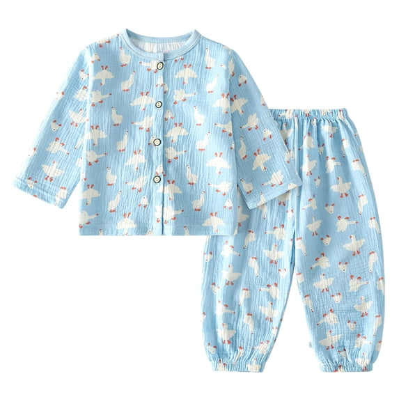 eczipvz Pajama Sets for Girls Unisex Kids Snug-Fit Cotton Holiday Pajama Set Soft Cute Sky Blue,2-3 Years