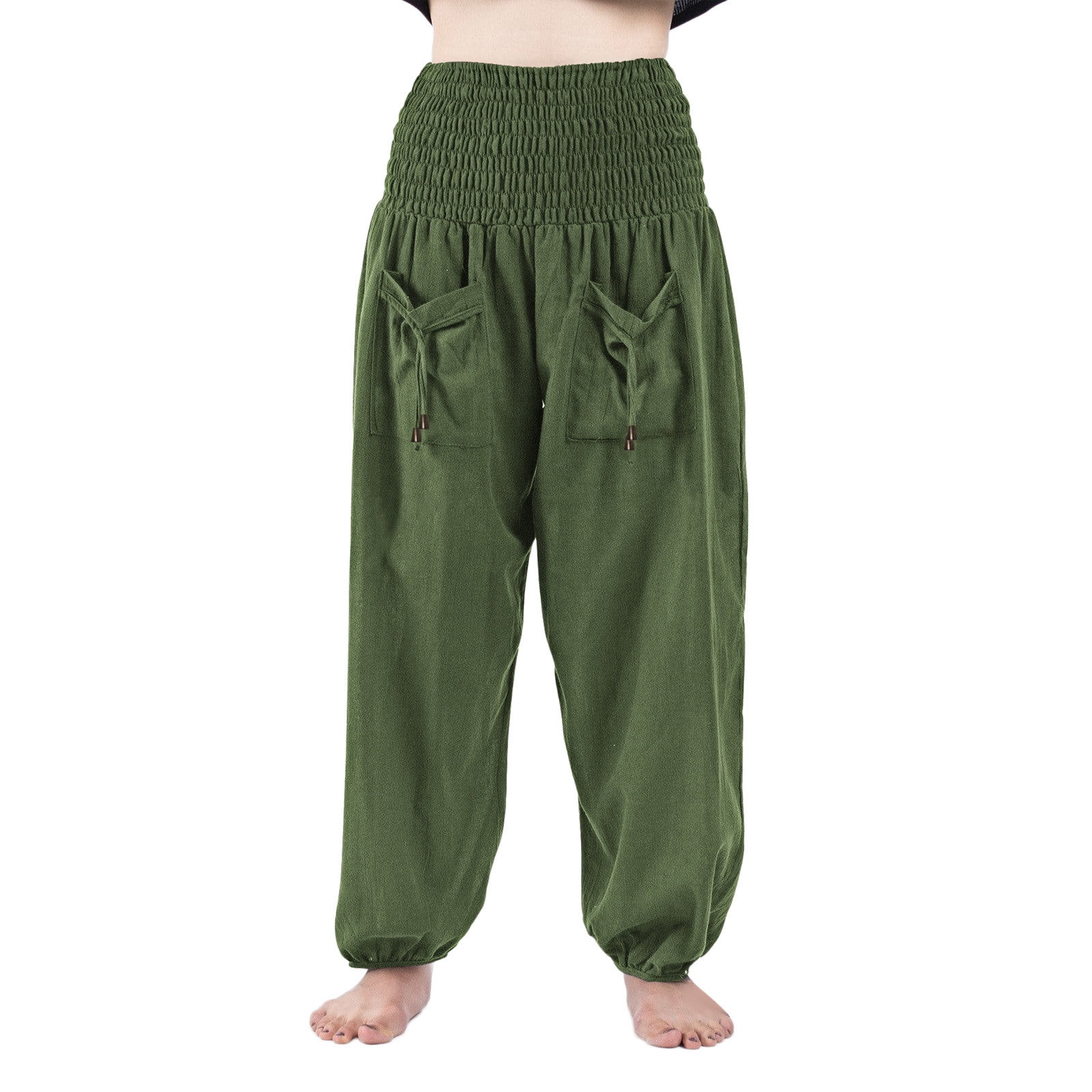eczipvz Panties for Women Women's Zipper Fly High Waist Corduroy Pants  Solid Wide Leg Trousers with Pockets Green,S 
