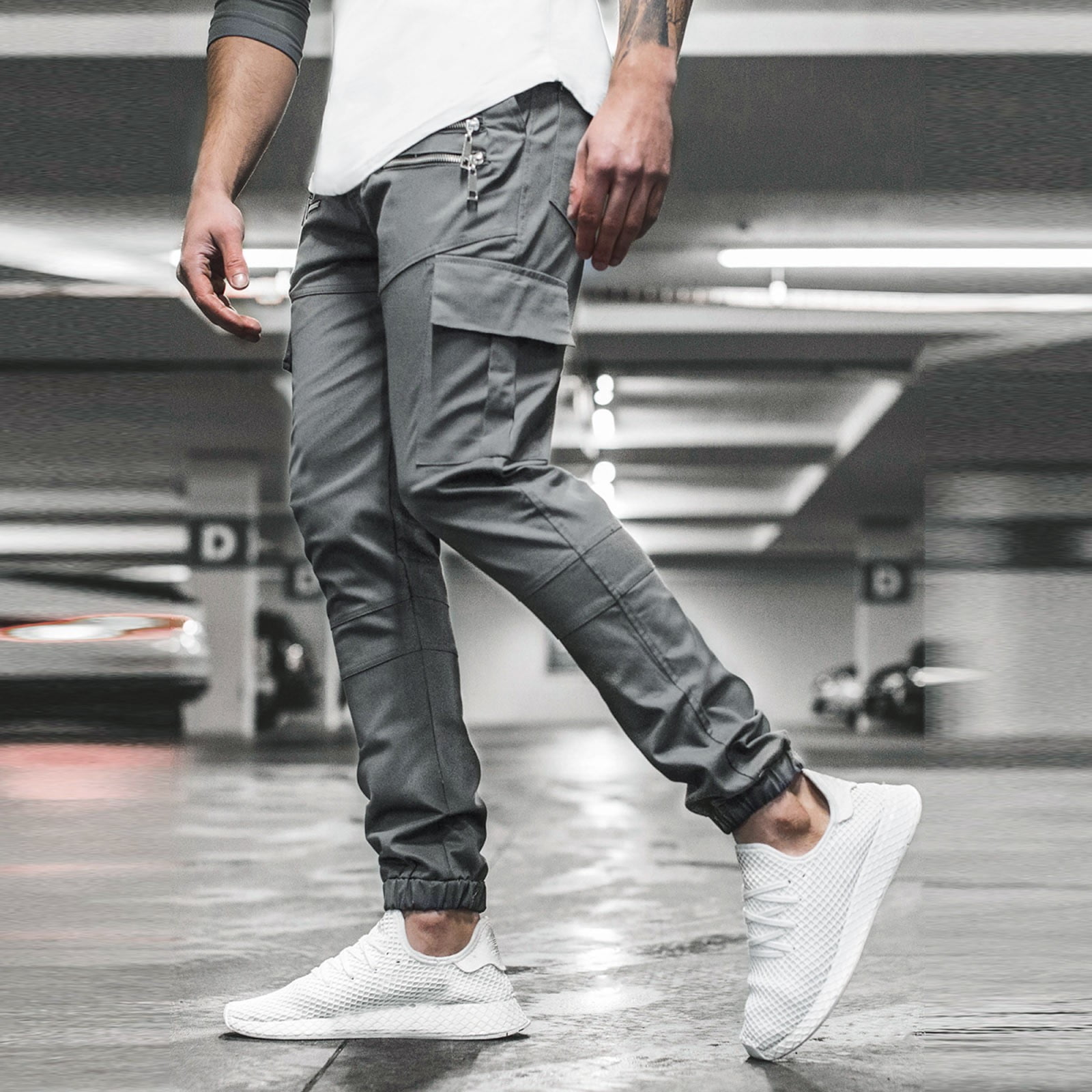 Mens cargo pants with velcro pockets online