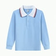 thumbnail image 1 of eczipvz Red Uniform Shirts for Boys Boys' School Uniform Long Sleeve Polo Shirt, Button Closure, Comfortable, Breathable Fabric Size 18M-17Y(Blue,7-8 Years), 1 of 4