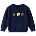 thumbnail image 1 of eczipvz Ribbed Knit Sweater Baby Toddler Baby Knit Sweater for Boys Long Sleeve Crewneck Pullover Sweatshirt Fall Winter Navy,5-6 Years, 1 of 8