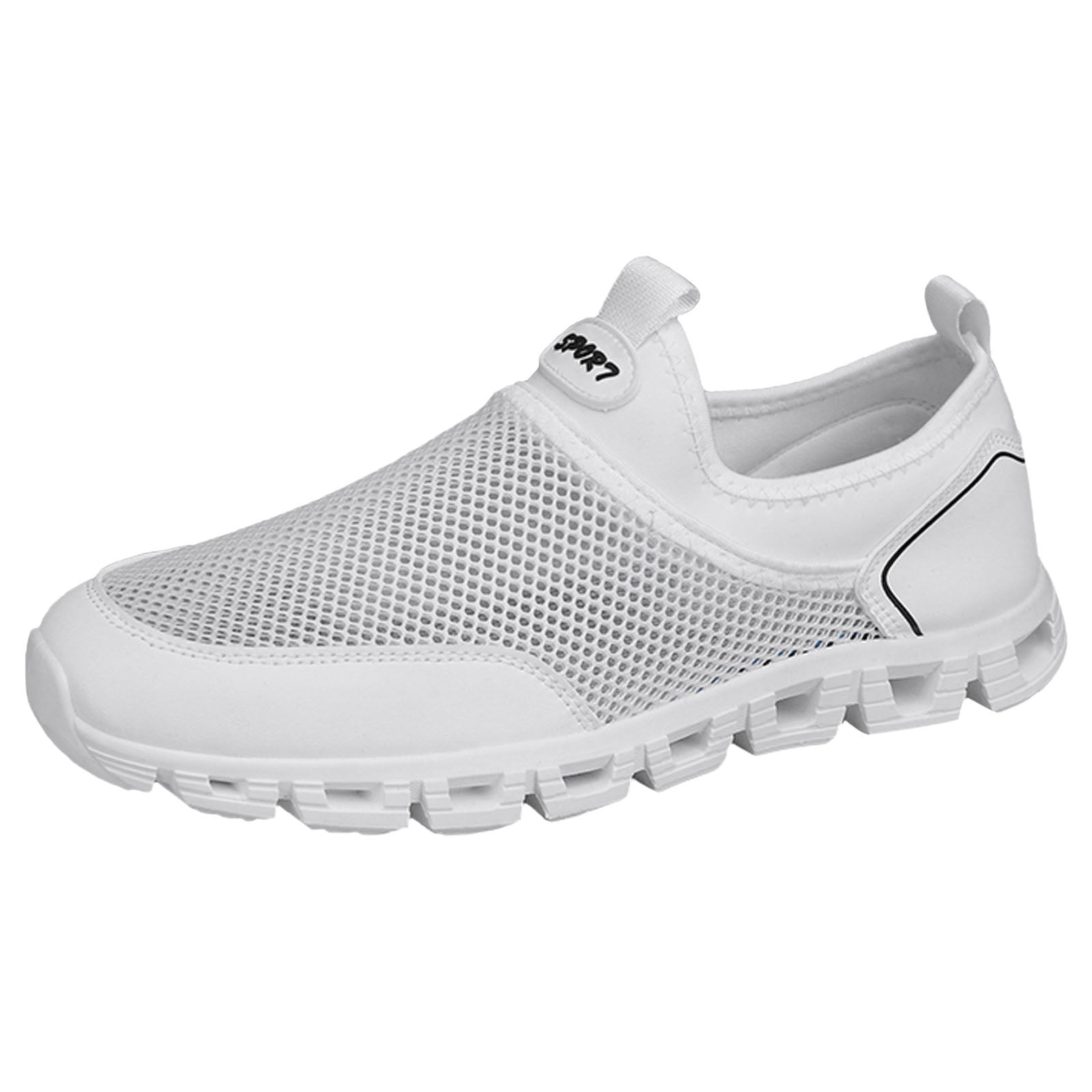 eczipvz Running Shoes for Men Men's Banded Jogger Slip-on Sneakers, Wide Width Available,White
