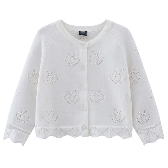 eczipvz School Cardigan For Girls Baby Girls Cardigan Sweater White,4-5 Years