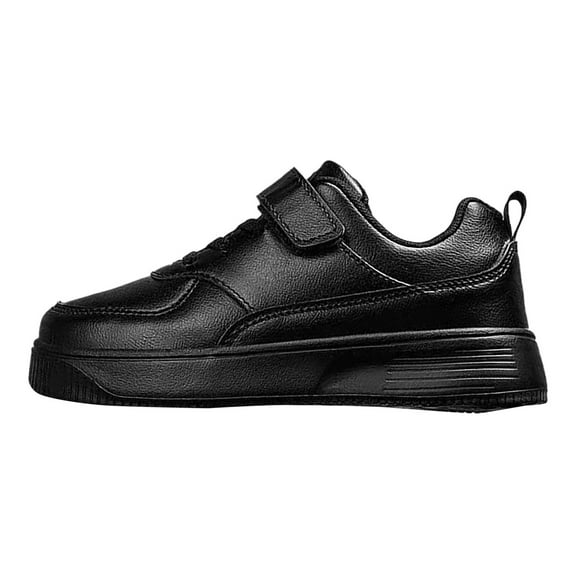 eczipvz School Kids Leather School Shoe with Barefoot Sole Toddler Sneakers (Black,13)
