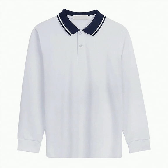 eczipvz School Shirts for Boys School Uniform Shirt with Long Sleeves for Boys and Girls Age for 18M-17Y(Dark Blue,12-13 Years)