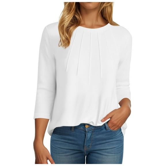 eczipvz T Shirts for Women Women's Summer Tops Dressy Casual Short Sleeve Blouses Shirts(White,L)