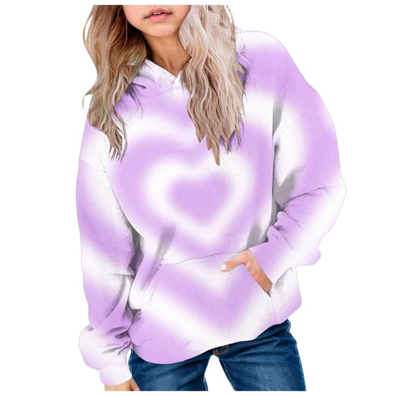 eczipvz Teen Hoodies Girls Girls Oversized Hoodies Pullover Sweatshirts Kids Fashion Casual Outfits Fall Winter Clothes Purple,7-8 Years