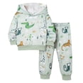 thumbnail image 1 of eczipvz Toddler Boy Clothes Baby Outfits Colorful Dinosaur Hoodie & Jogger Pants 2Pcs Winter Clothing SetsSize 12-18 Months, 1 of 9