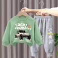 thumbnail image 1 of eczipvz Toddler Boy Fall Clothes Kids Boys Clothes Print Long Sleeve Sweatshirt & Pant Fall Outfits Green,7-8 Years, 1 of 6