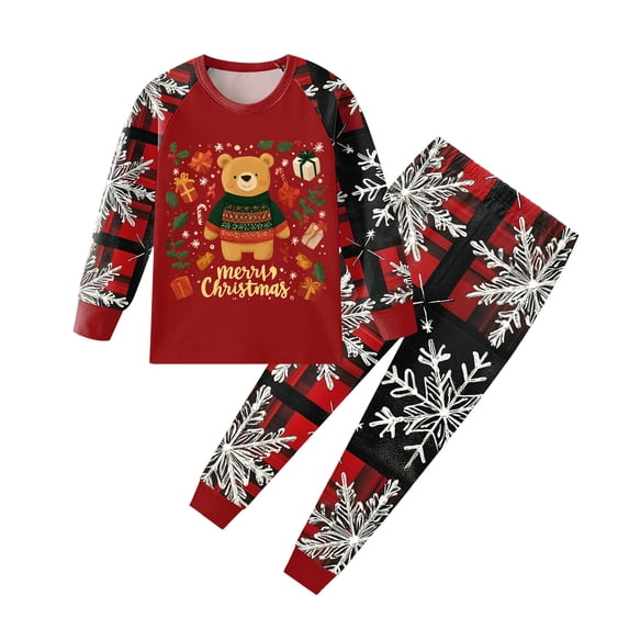 eczipvz Toddler Boys Christmas Pajamas Kids Holiday Pajamas Girls Sleepwear Pjs Size,3-4 Years