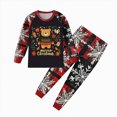 thumbnail image 1 of eczipvz Toddler Boys Christmas Reindeer Pajamas Kids Holiday Pajamas Girls Snowman Sleepwear Santa Pjs Black 3-4 Years, 1 of 5