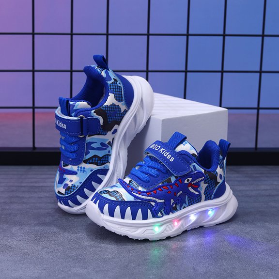 eczipvz Toddler Boys Light Up Shoes Kid Led Light Up Shoe Breathable Casual Walking Shoe Flashing Sneakers Kids Sneakers Boys(Blue,11)