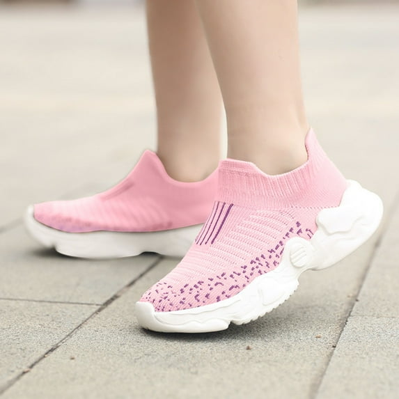 eczipvz Toddler Girl Tennis Shoes Kids Lightweight Breathable Strap Athletic Running Shoes Sneakers Boys Pink,13.5