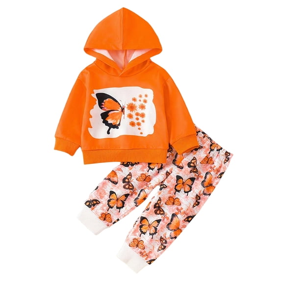 eczipvz Toddler Girls Monogrammed Patchwork Colorblock Set Hooded Long Sleeve Top and Pants SetSize 9-12 Months