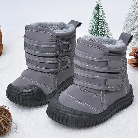eczipvz Toddler Shoes Hook Loop Low Cut Boots Cloth Snow Boots Kids Winter Shoes Girls Boys Outdoor Boots Slduv7 Snow Boots (Grey, 10 Toddler)