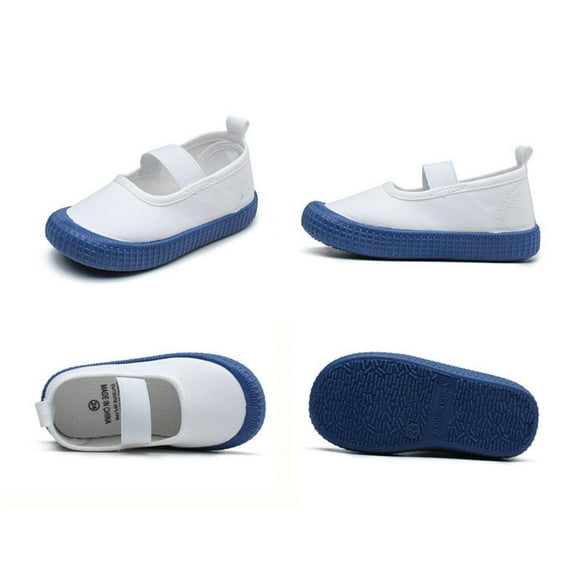 eczipvz Toddler Shoes Toddler Baby Boy Girl Shoes Flat Shoes Bao Head One Foot Off Girl Canvas Shoes Baby Soft Sole Girls Shoes Big Kid Size 3 (Blue, 8 Toddler)