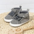 thumbnail image 1 of eczipvz Toddler Sock Shoe Non-Slip Rubber Sole High-Top PU Leather Sneakers Crib Shoes Newborn Loafers Flats Baby Boy Sneakers Grey,5, 1 of 6