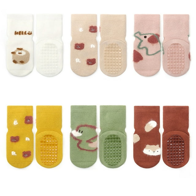 eczipvz Toddler Socks Toddler Baby Boys Girls Cartoon Non Slip Crew