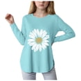 thumbnail image 1 of eczipvz Tops For Tweens Girls' Shirts Tops Teen Kids T-Shirts Long Sleeve Crew Neck Loose Fit Soft Basic Tee Mint Green,13-14 Years, 1 of 4