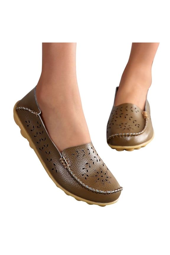 Walking Shoes Women Women's Slip on Shoes Non Slip Fashion Canvas Low Top Casual Shoes,Khaki