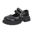 thumbnail image 1 of eczipvz White Dress Shoes for Girls Toddler Girls Mary Jane Flat Dress Shoes Kids Wedding Party School Communion Shoes Black,1, 1 of 4