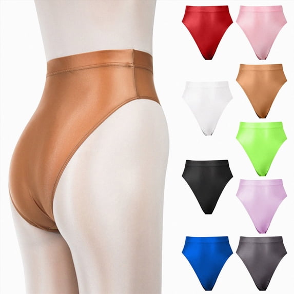 eczipvz Women Metallic Thongs High Waisted Sexy Cheeky Panties Rave Festival Bottoms for Club Party(Red,XL)