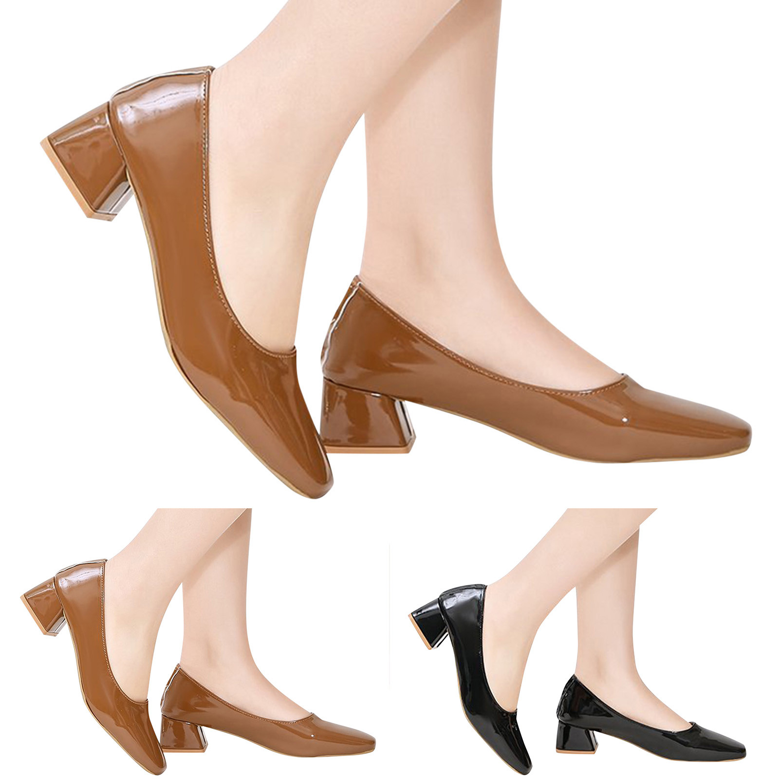 eczipvz Womens Shoes High Heels for Women Women Sandals Peep Open Toe Ankle  Strap Slingback Block High Heel Dress Shoes Matte Classic,Black