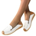 thumbnail image 1 of eczipvz Women Shoes Women Slip-on Platform Loafers Casual Comfortable Loafer Shoes,White, 1 of 5