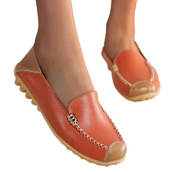 eczipvz Women Shoes Women's Slip on Shoes Comfortable Flats Shoes Dress Shoes Tennis Shoes Work Nurse Casual,Orange
