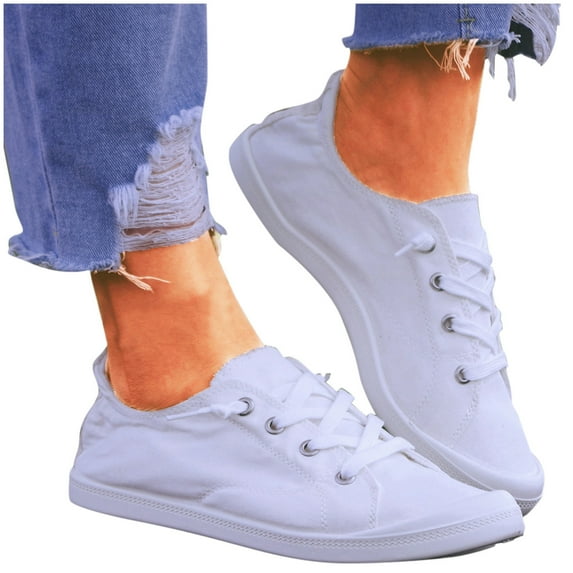 eczipvz Women Shoes Women's Slip on Shoes Comfortable Flats Shoes Dress Shoes Tennis Shoes Work Nurse Casual,White