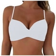 thumbnail image 1 of eczipvz Women Underwire Full Coverage Bikini Top Only Criss Cross Push Up Swim Crop Top Tie Back Bathing Suit White,2XL, 1 of 6