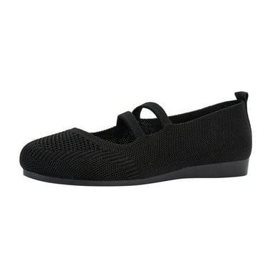 eczipvz Women's Flats Ballet Flats for Women Round Toe Comfort Light Weight Slip-On Dress Shoes (Black,6.5)