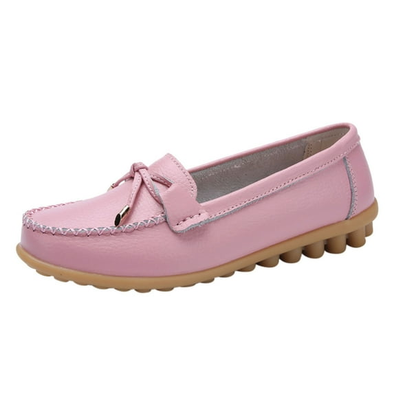 eczipvz Women's Flats Shoes Ballet Flats Dress Shoes Comfortable PU Leather Slip on Shoes for Women (Pink,6)