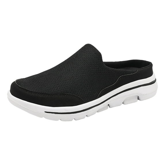eczipvz Women's Sneakers Plus Size Casual Mesh Breathable Lacing Thick Soled Shoes Walk Running Sports Sneakers for Girls (Black,10)