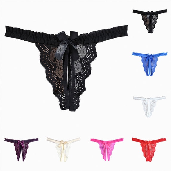eczipvz Womens Sexy Thongs Lace Panties Underwear Low Rise Underpants(Blue,L)