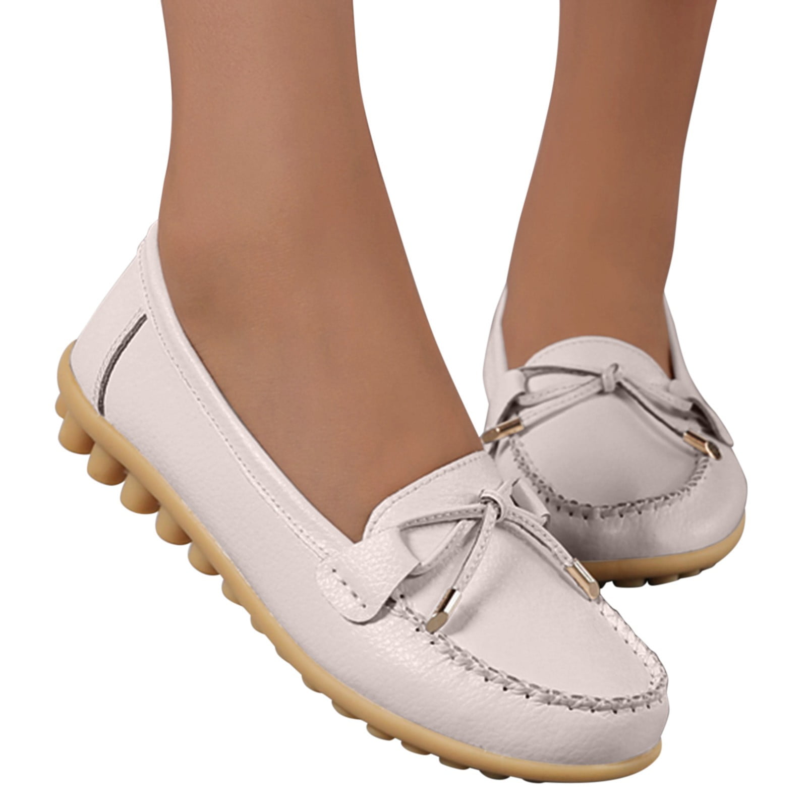 eczipvz Womens Shoes Dressy Casual Women's Flats Shoes Leisure Shoes Slip  On Work Shoes Comfort Walking Shoes,Beige