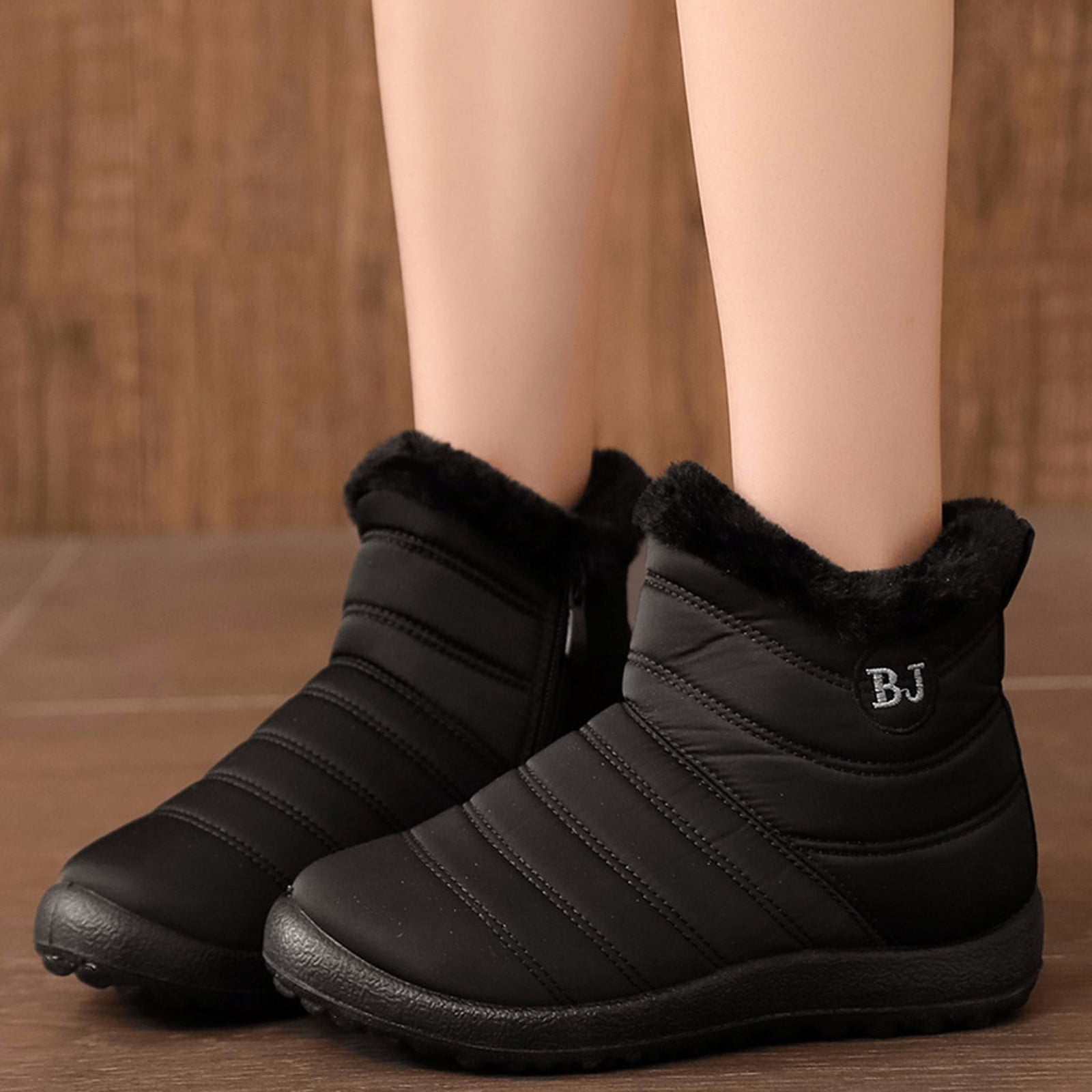 eczipvz Womens Shoes Fashion Women Winter Water Proof Flat Zipper Keep