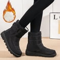 thumbnail image 1 of eczipvz Womens Shoes Girls Snow Winter Short For Women Boots Shoes Outdoor Boots Warm Bootie women's boots Wide Width Boots for Women (Black, 10), 1 of 4