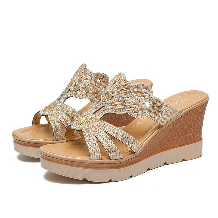 Casual Hollowed Out Sequins Patchwork Fish Mouth Out Door Wedges Shoes(3 Colors) Casual Hollowed Out Sequins Patchwork Fish Mouth Out Door Wedges Shoes(3 Colors)