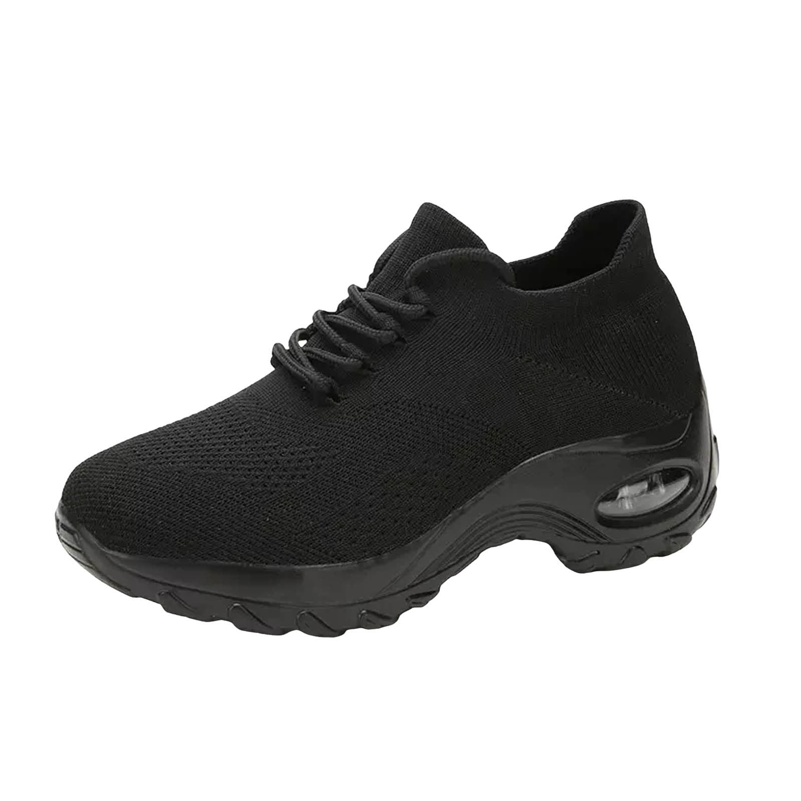 eczipvz Womens Workout Shoes Lightweight Slip-On Trainers for Leisure Breathable Fitness Outdoor Running Shoes for Women Black 6.5