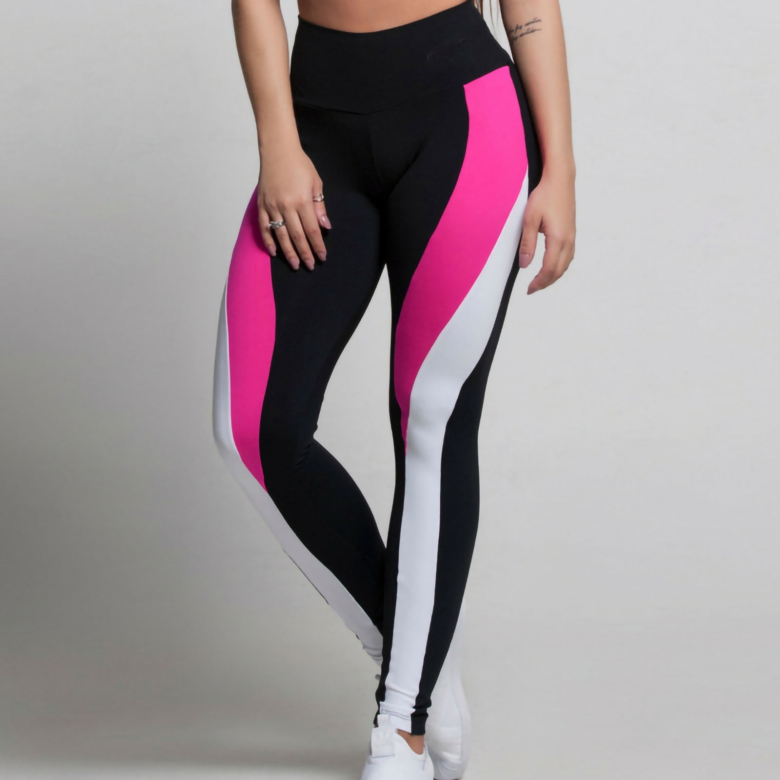 Women High-Waisted Long Tights for Training, Running Back Pocket