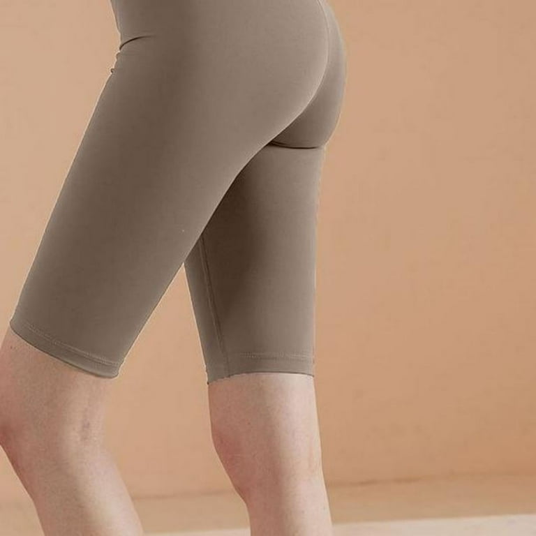 eczipvz Workout Leggings for Women Women's Solid Drawstring Elastic Waist  Ruffle Hem Wide Leg Shorts Coffee,XL